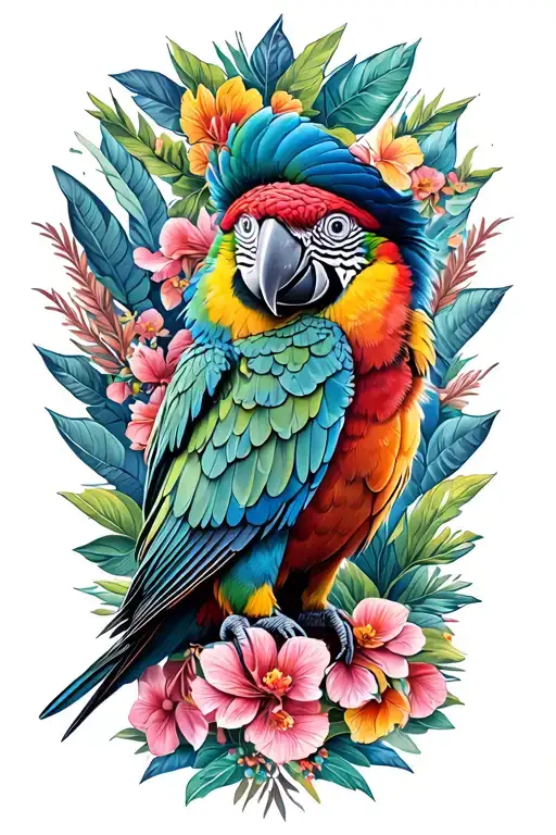parrot pirate tattoo design idea
