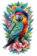 parrot pirate tattoo design idea