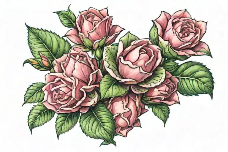 desert rose growing together tattoo design idea