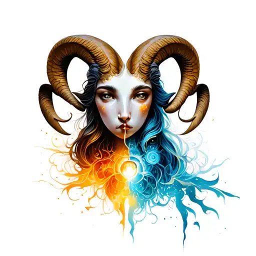 aries and virgo tattoo design idea