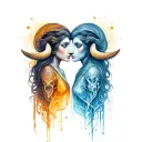 aries and virgo tattoo design idea