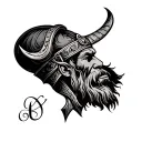 viking writing underneath tattoo design idea