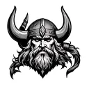 viking writing underneath tattoo design idea