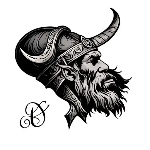 viking writing underneath tattoo design idea