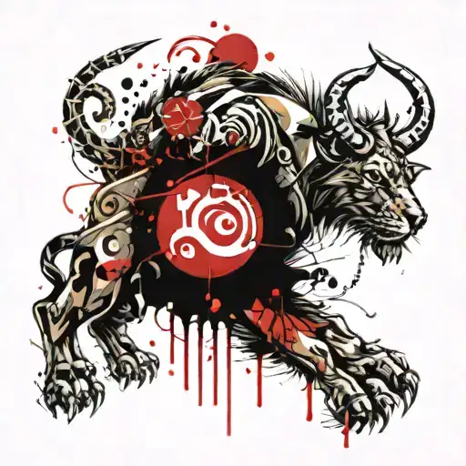 astrological sign leo and cancer tattoo design idea