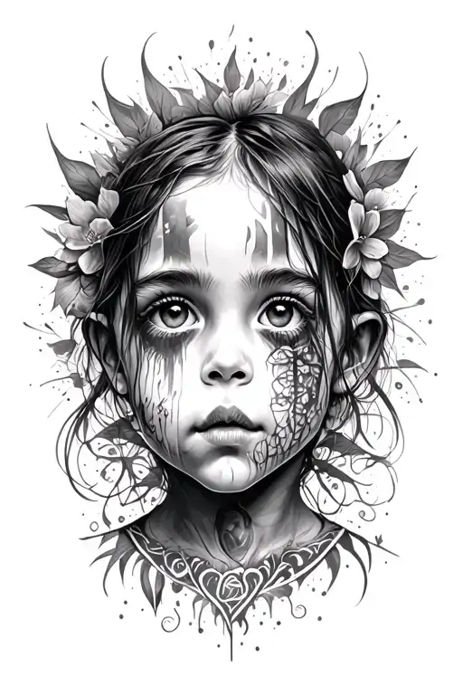 childhood trauma healing tattoo design idea