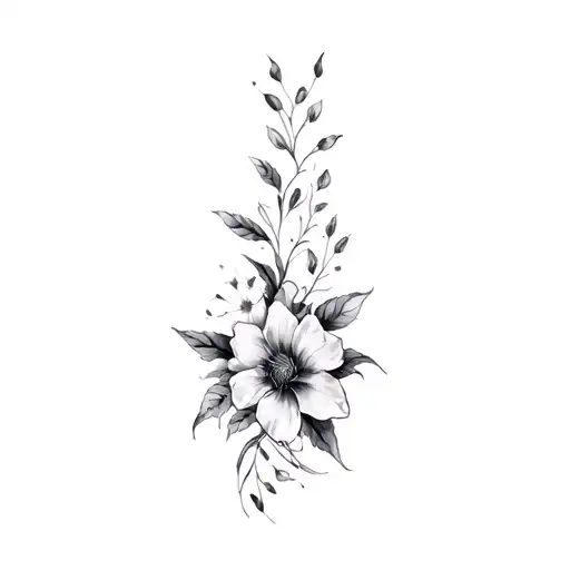Coverup Floral tattoo design idea