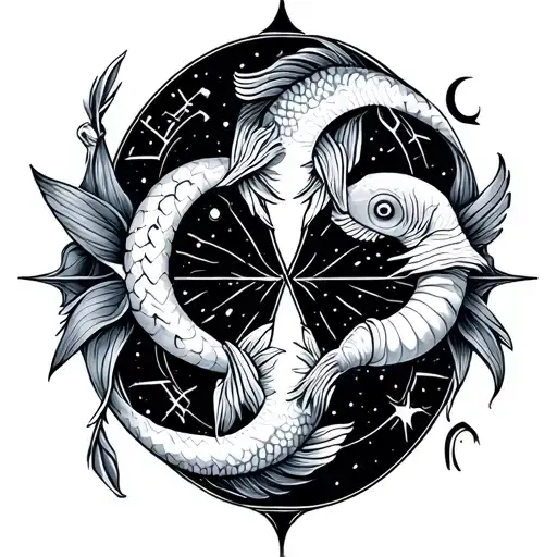 Pisces, Aries and cancer combined zodiac symbols  tattoo design idea