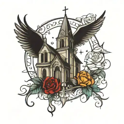 Church tattoo design idea