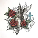 Church tattoo design idea