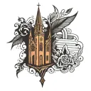 Church tattoo design idea