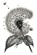dandelion blowing tattoo design idea