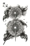 dandelion blowing tattoo design idea