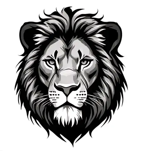 lion face with name incorporated tattoo design idea