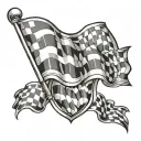 checkered flag cute tattoo design idea