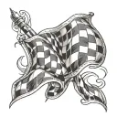 checkered flag cute tattoo design idea