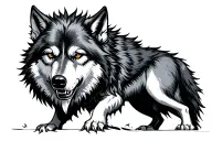 evil wolf tattoo design idea