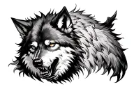 evil wolf tattoo design idea