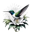 Hummingbird With Lily tattoo design idea