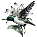 Hummingbird With Lily tattoo design idea