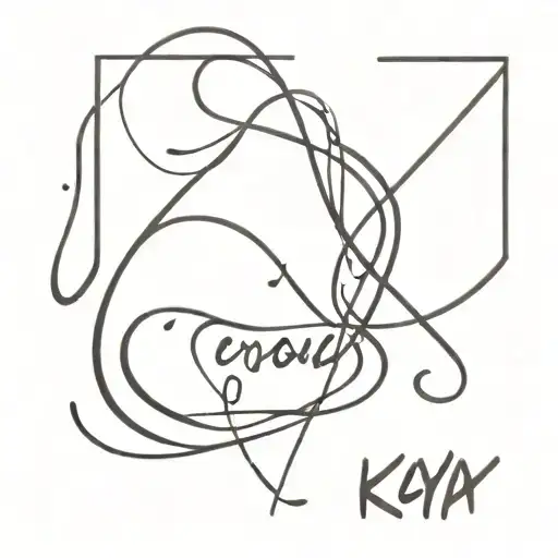 text crystal kay T" in cursive tattoo design idea