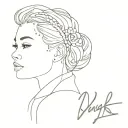 text crystal kay T" in cursive tattoo design idea