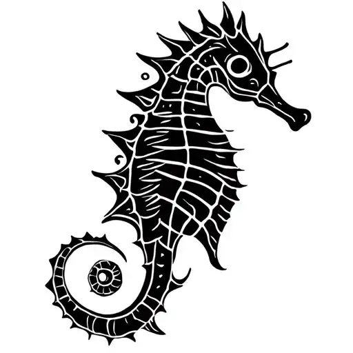 sea ​​horse tattoo design idea