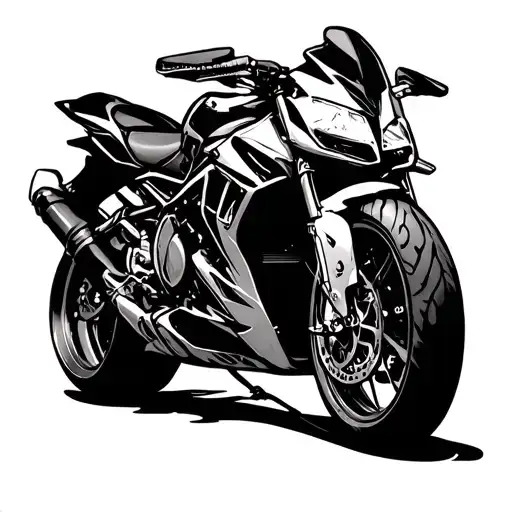 fitness and motorbike tattoo design idea