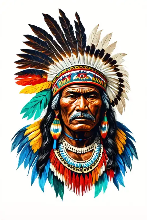 puerto rican taino indian warrior tattoo design idea