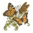 Comma Butterfly and Medusa head tattoo design idea