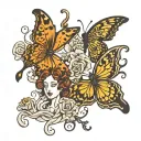 Comma Butterfly and Medusa head tattoo design idea