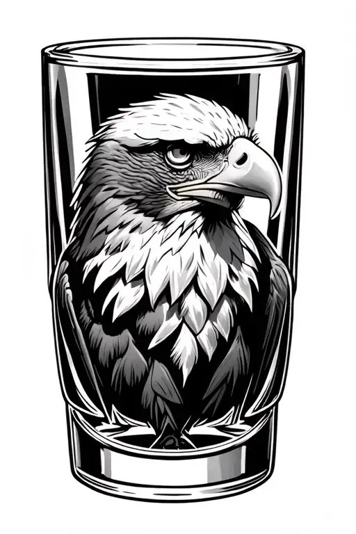 eagle cigar glass tattoo design idea