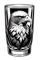 eagle cigar glass tattoo design idea