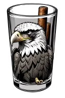 eagle cigar glass tattoo design idea