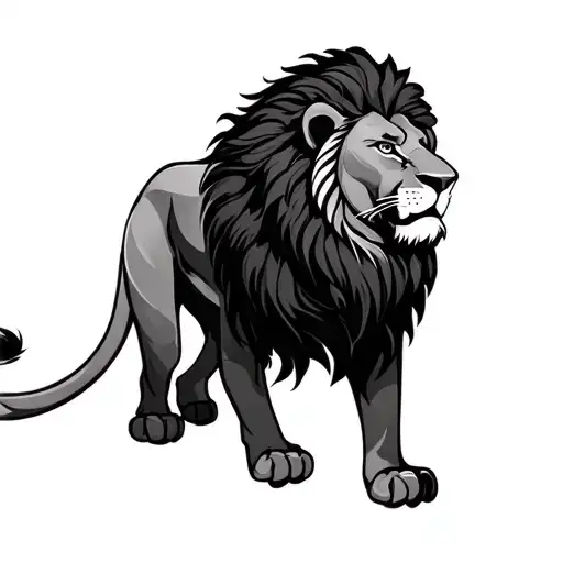 lion sin of pride tattoo design idea