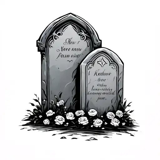 gravestones cover tattoo design idea