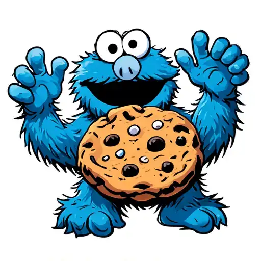 cookie monster tattoo design idea