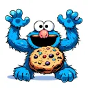cookie monster tattoo design idea