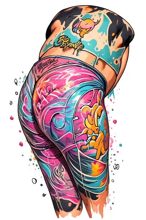 Booty squeeze tattoo design idea