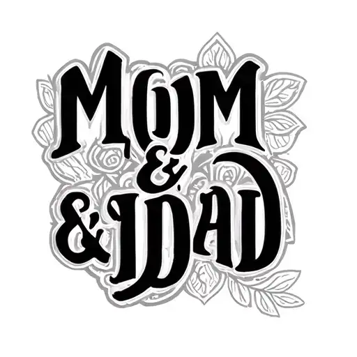 "Mom & Dad " parents memorial tattoo design idea
