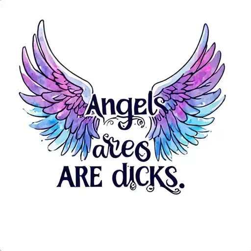 "Angels are dicks." "Angels are dicks." bisexual prides colors, angel wings, supernatural anti-possession symbol, tattoo design idea