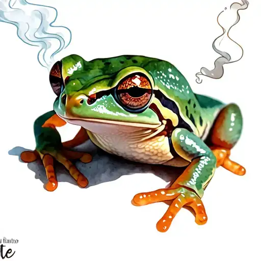 Tree Frog smoking a Joint tattoo design idea