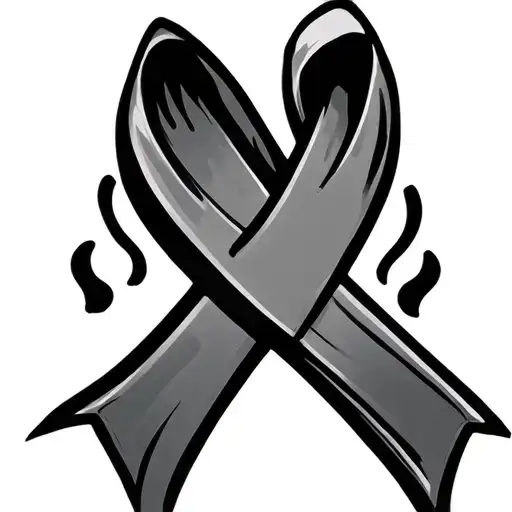lung cancer ribbon tattoo design idea