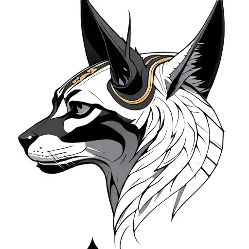 white anubis wapwewahet half jackal half man tattoo design idea