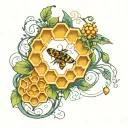 honeycomb and vine intertwined tattoo design idea