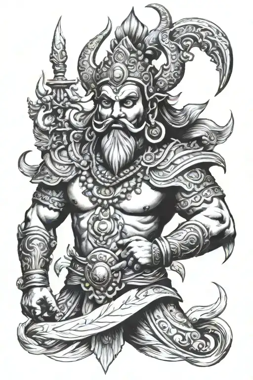 Lord Ravana tattoo design idea