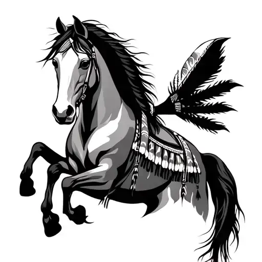 I want a Native American based tattoo that represents strength,bravery,and courage with a horse tattoo design idea