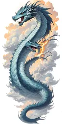 leviathan, virgo, typhoon, wings, clouds, dragon, fighting, midgar background, manlike body, storm, lightning tattoo design idea