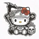hello kitty black metal tattoo design idea