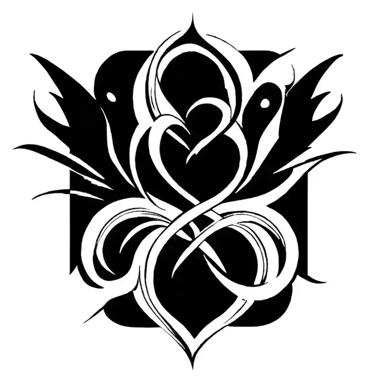 eternal love of family, infinity and timespace symbolism tattoo design idea